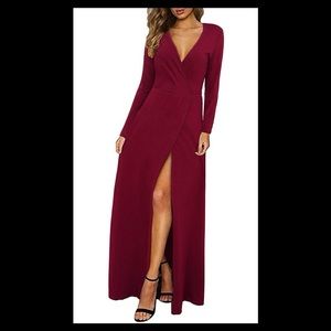 Burgundy Formal Max Dress (Size: S)